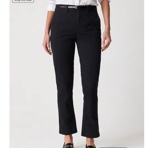 J Crew Factory Black Petite High Rise Chino Pant 8 Petite